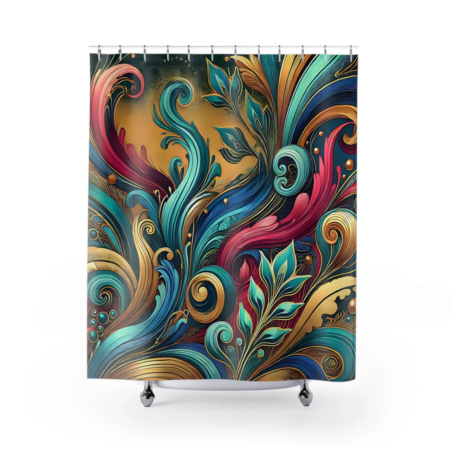 Colorful Swirl Shower Curtain