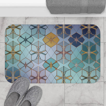 Geometric Moroccan Tile Bath Mat