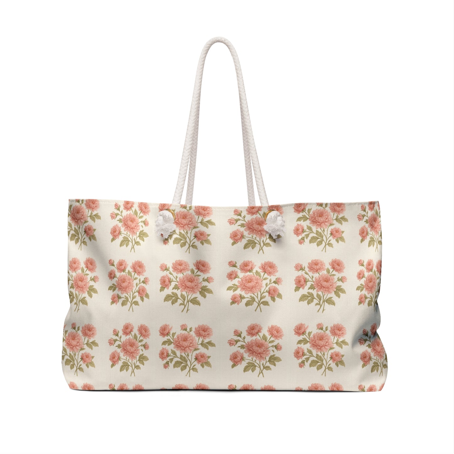 Vintage Pink Rose Pattern Weekender Bag