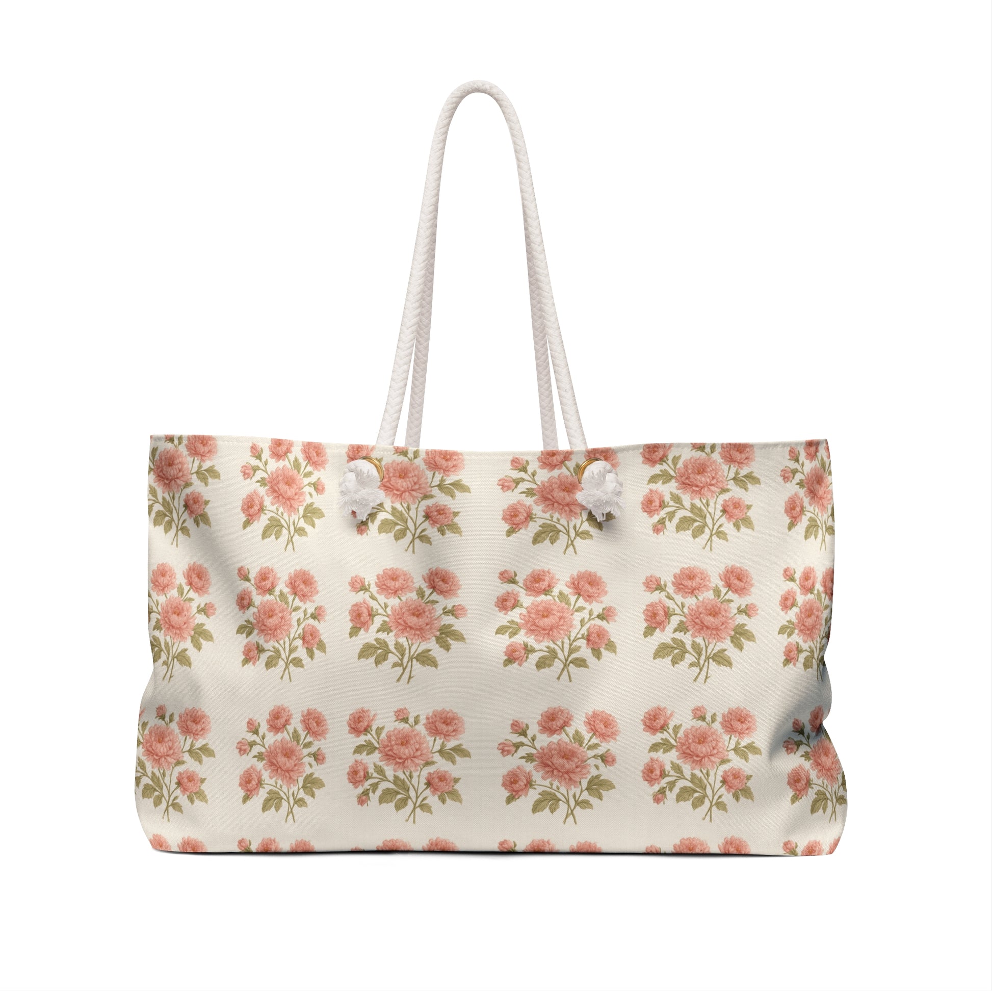 Vintage Pink Rose Pattern Weekender Bag