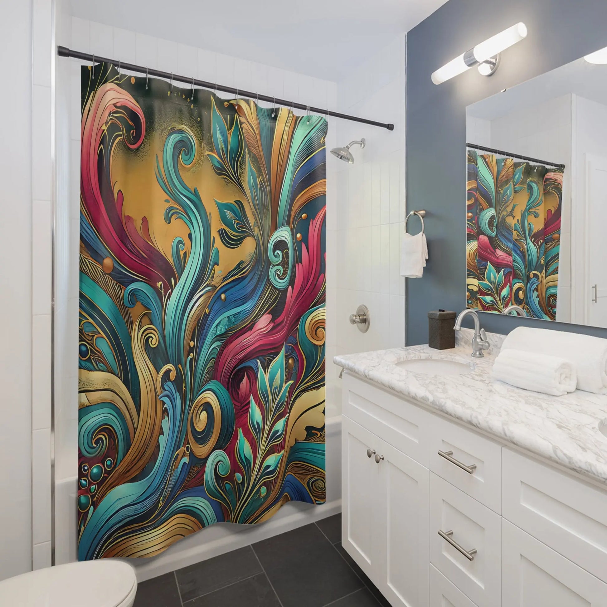 Colorful Swirl Shower Curtain