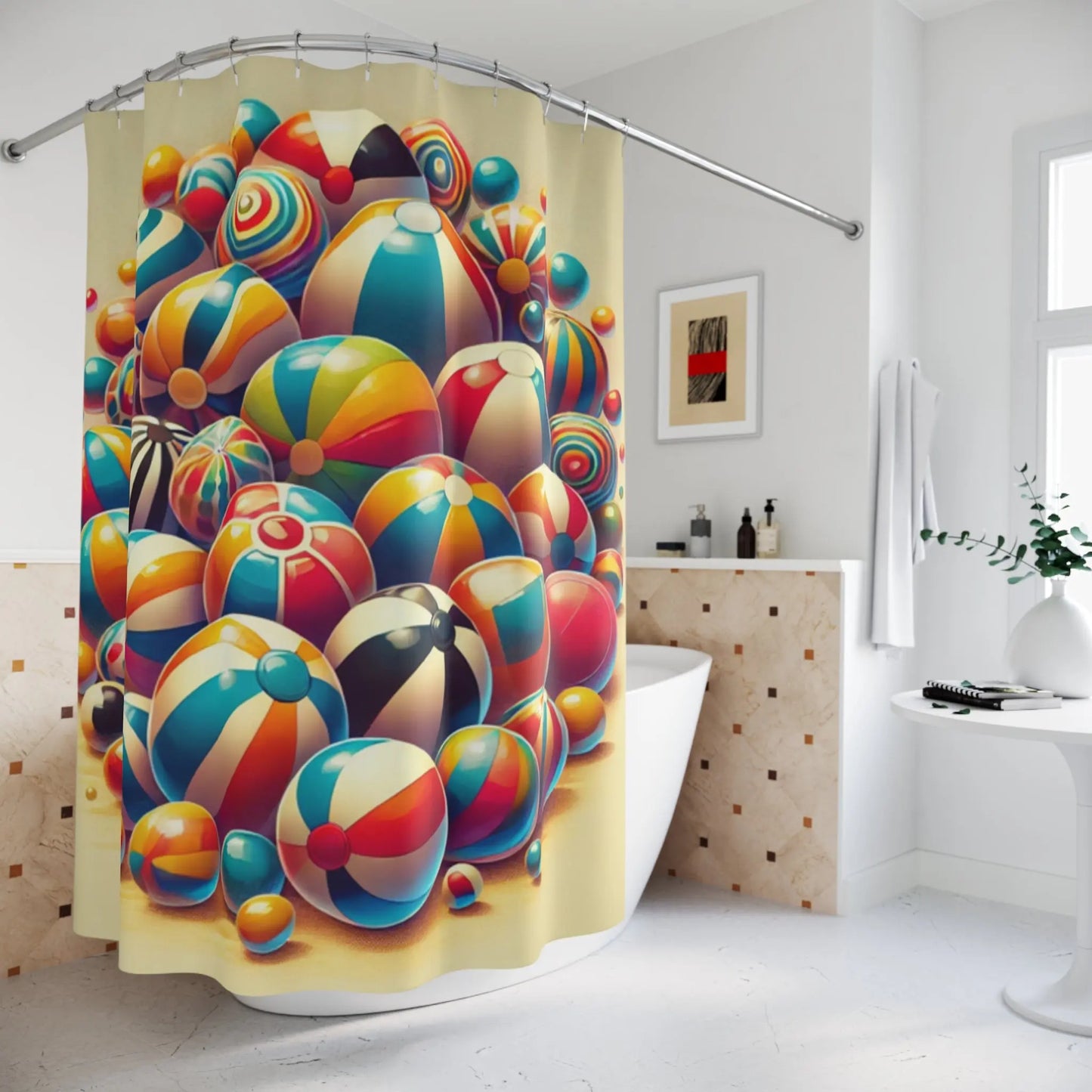 Whimsical Beach House Shower Curtain