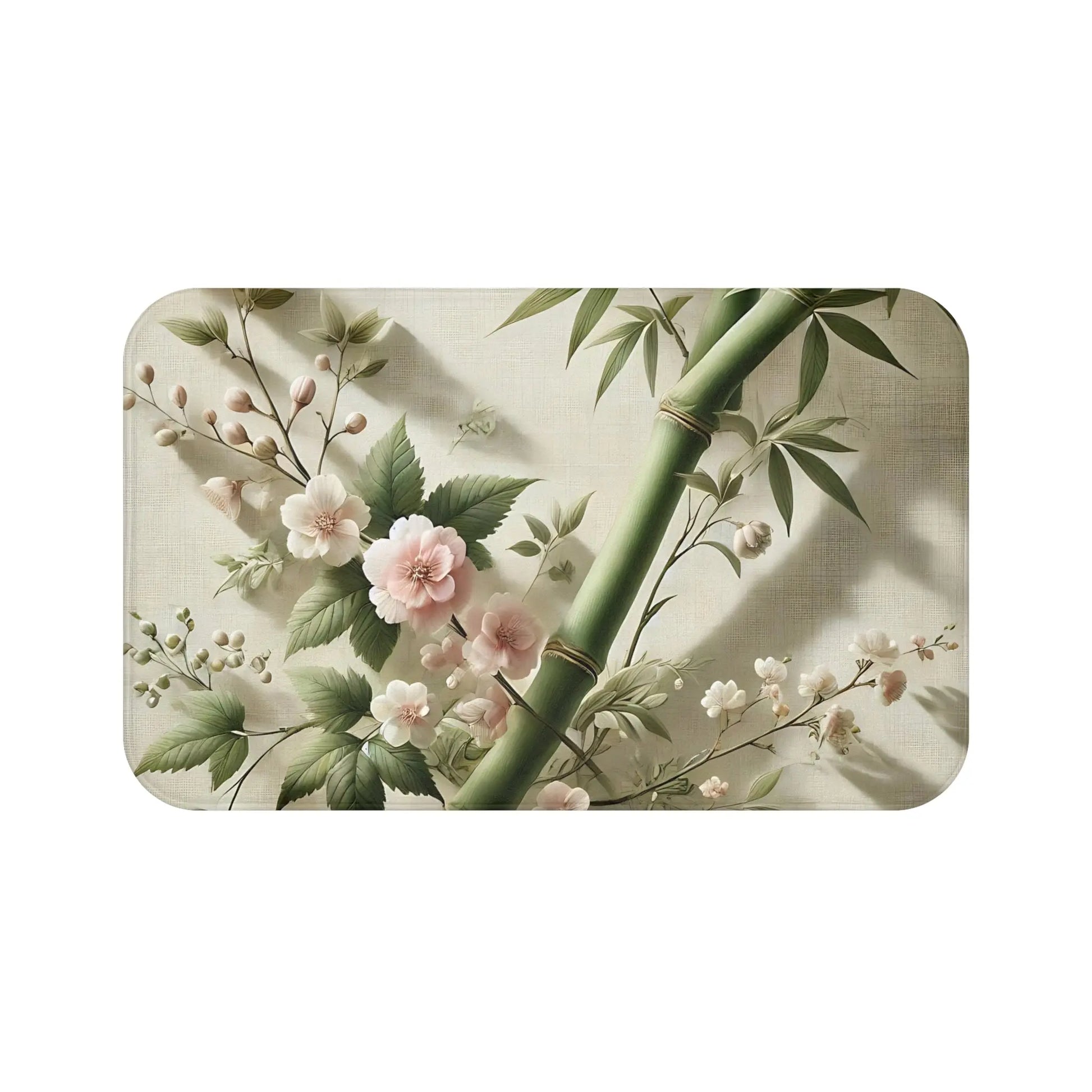 Floral Bamboo Bath Mat