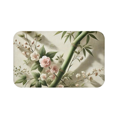 Floral Bamboo Bath Mat
