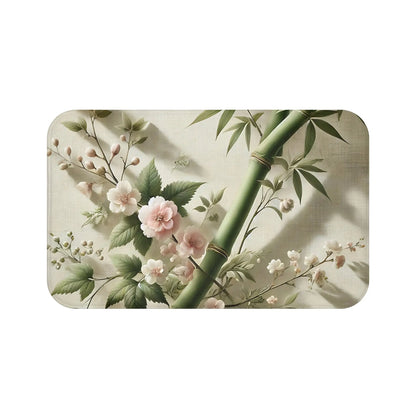 Floral Bamboo Bath Mat