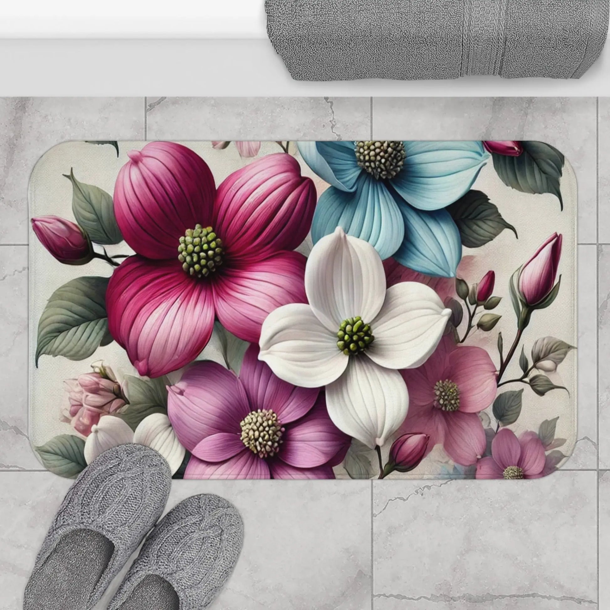 Floral Elegance Bath Mat