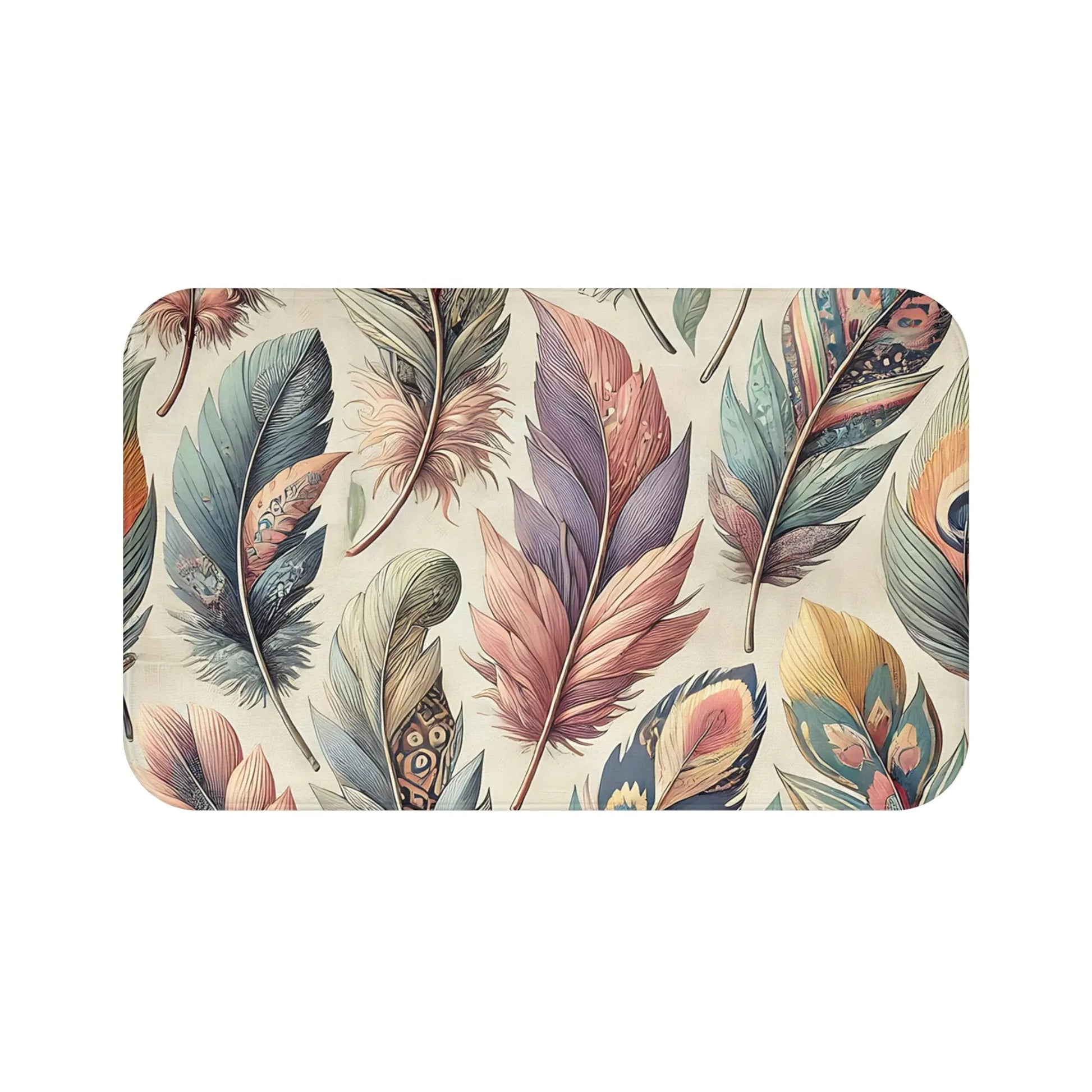 Boho Feather Bath Mat