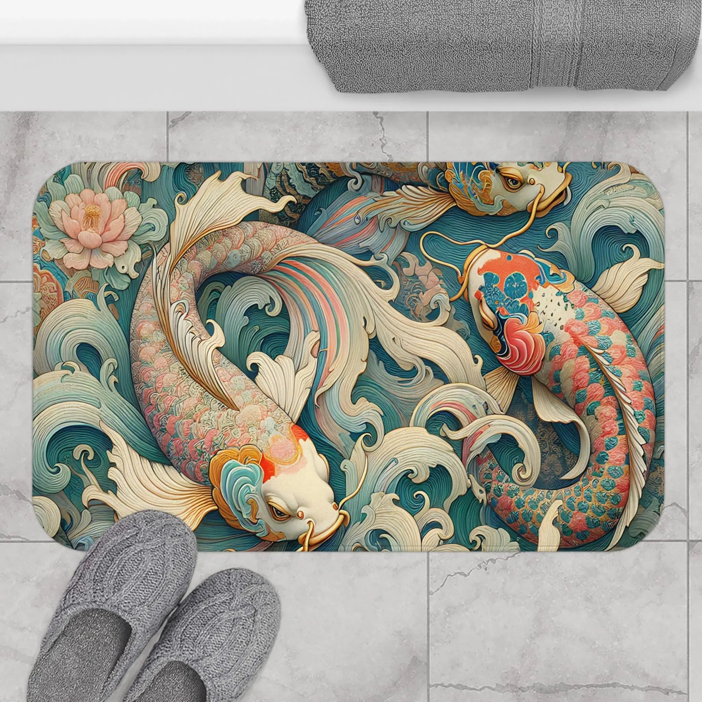 Koi Fish Bath Mat