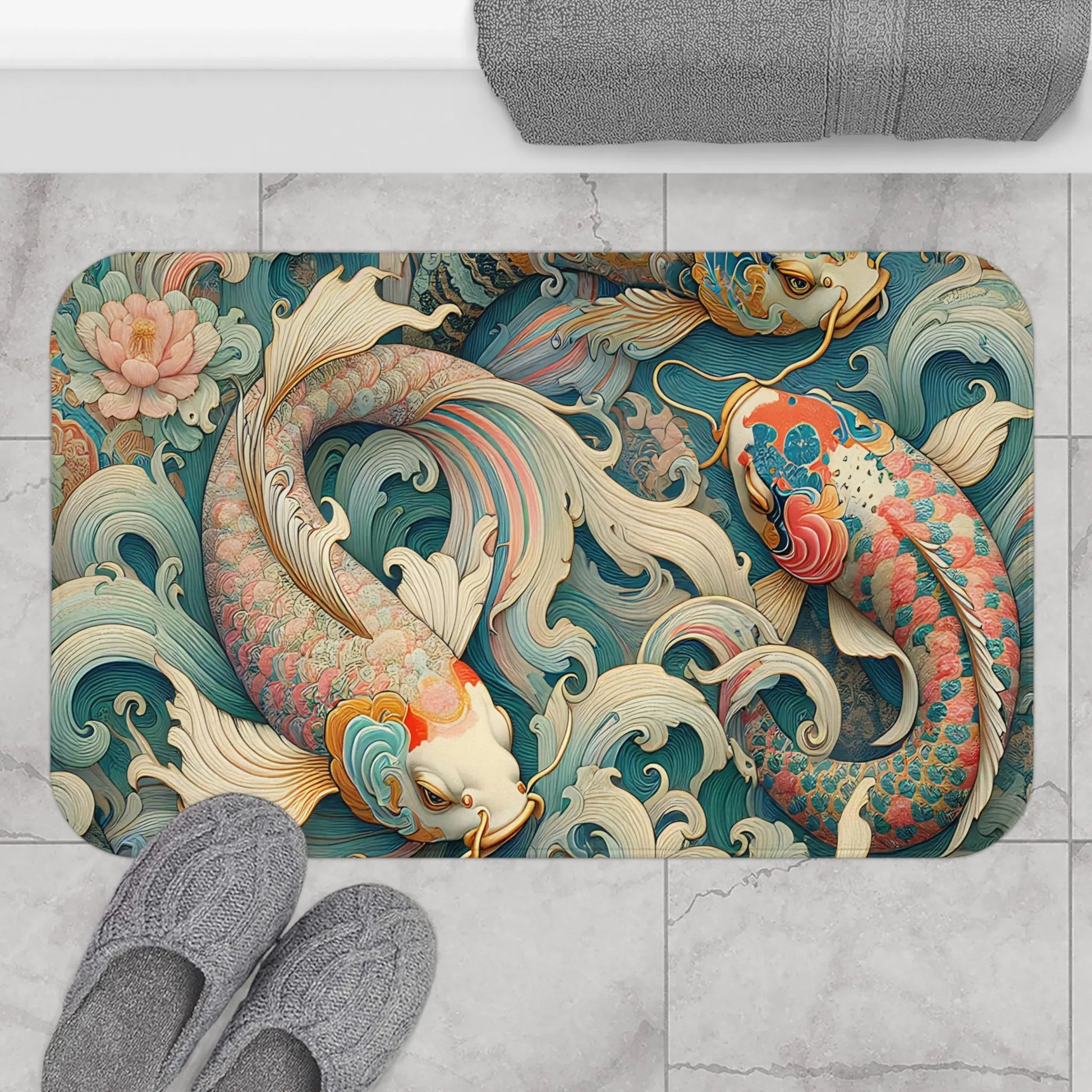 Koi Fish Bath Mat