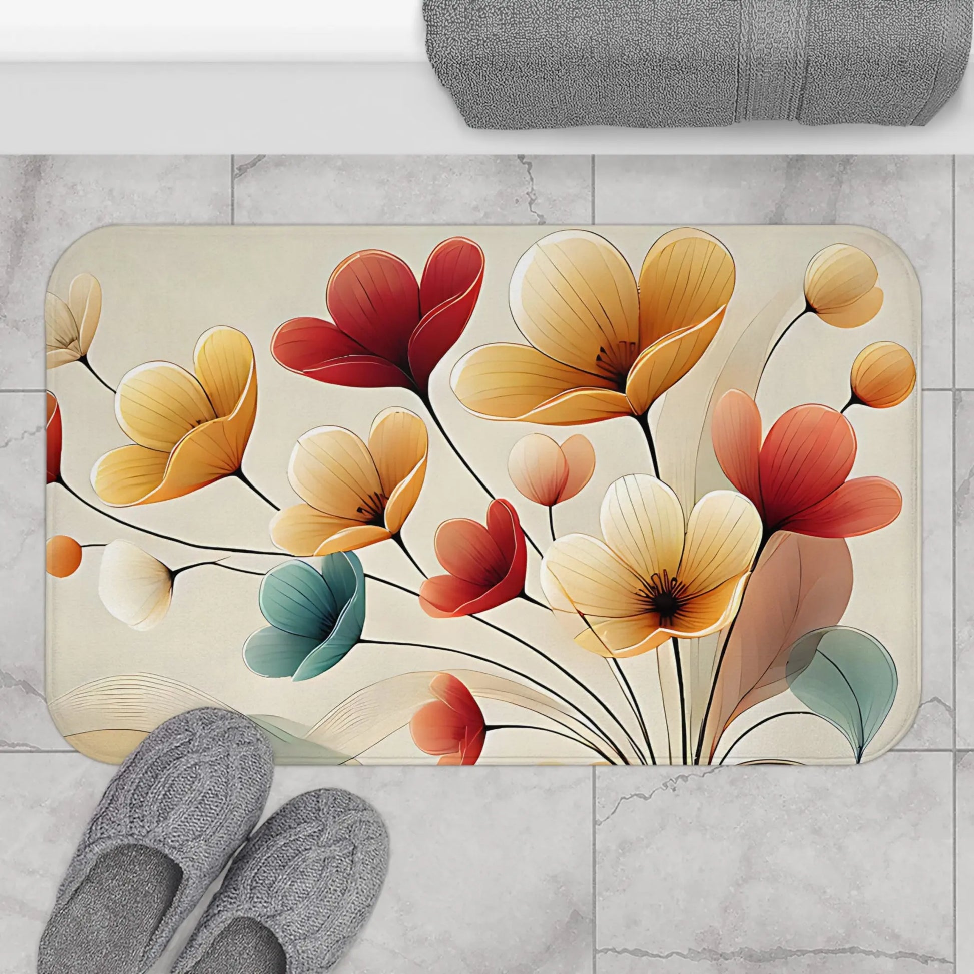 Floral Bathroom Mat