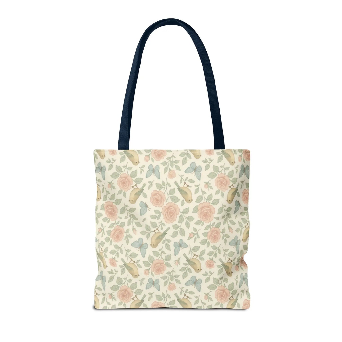 Vintage Rose and Bird Pattern Tote Bag