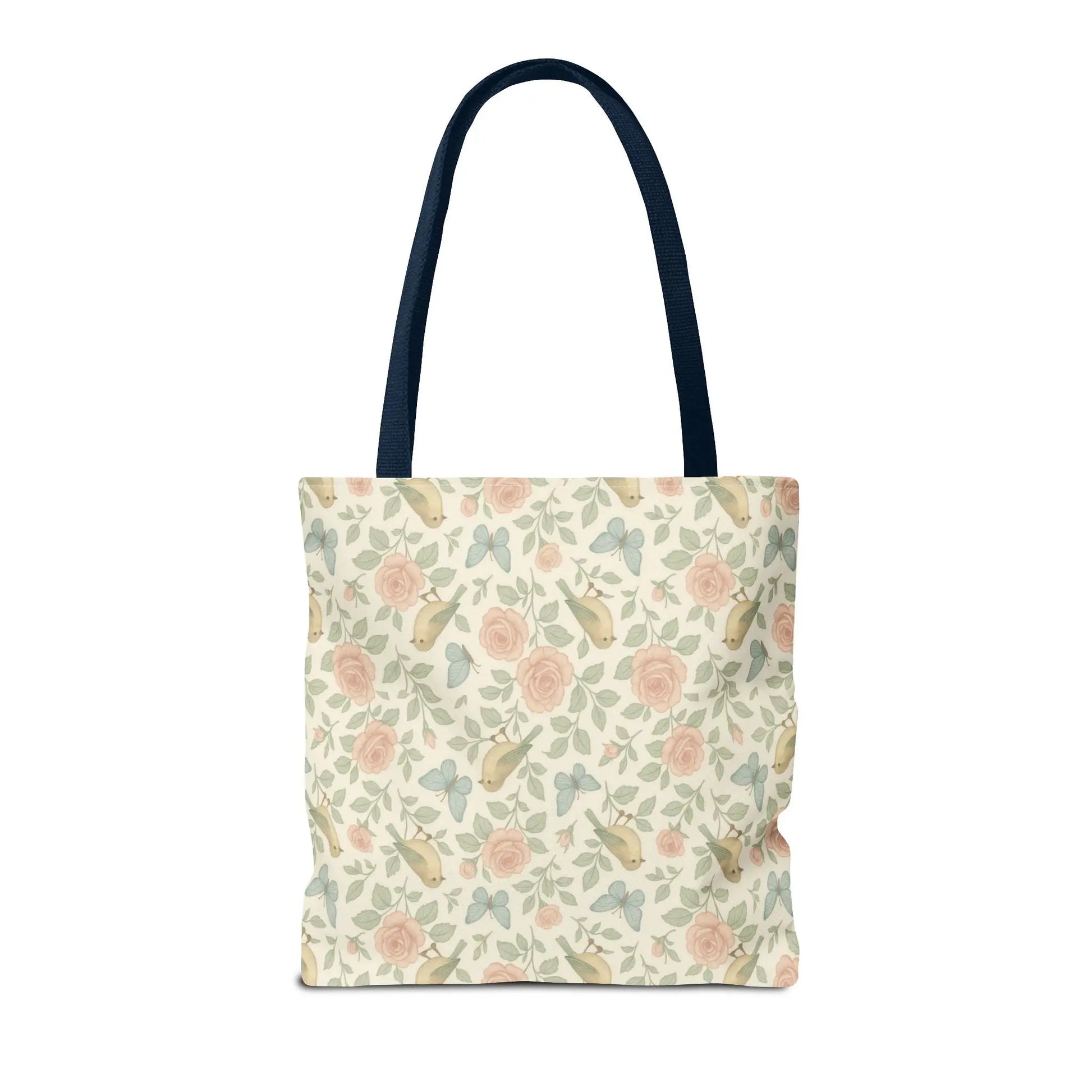 Vintage Rose and Bird Pattern Tote Bag
