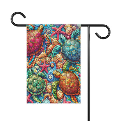 Colorful Sea Turtles Garden Banner