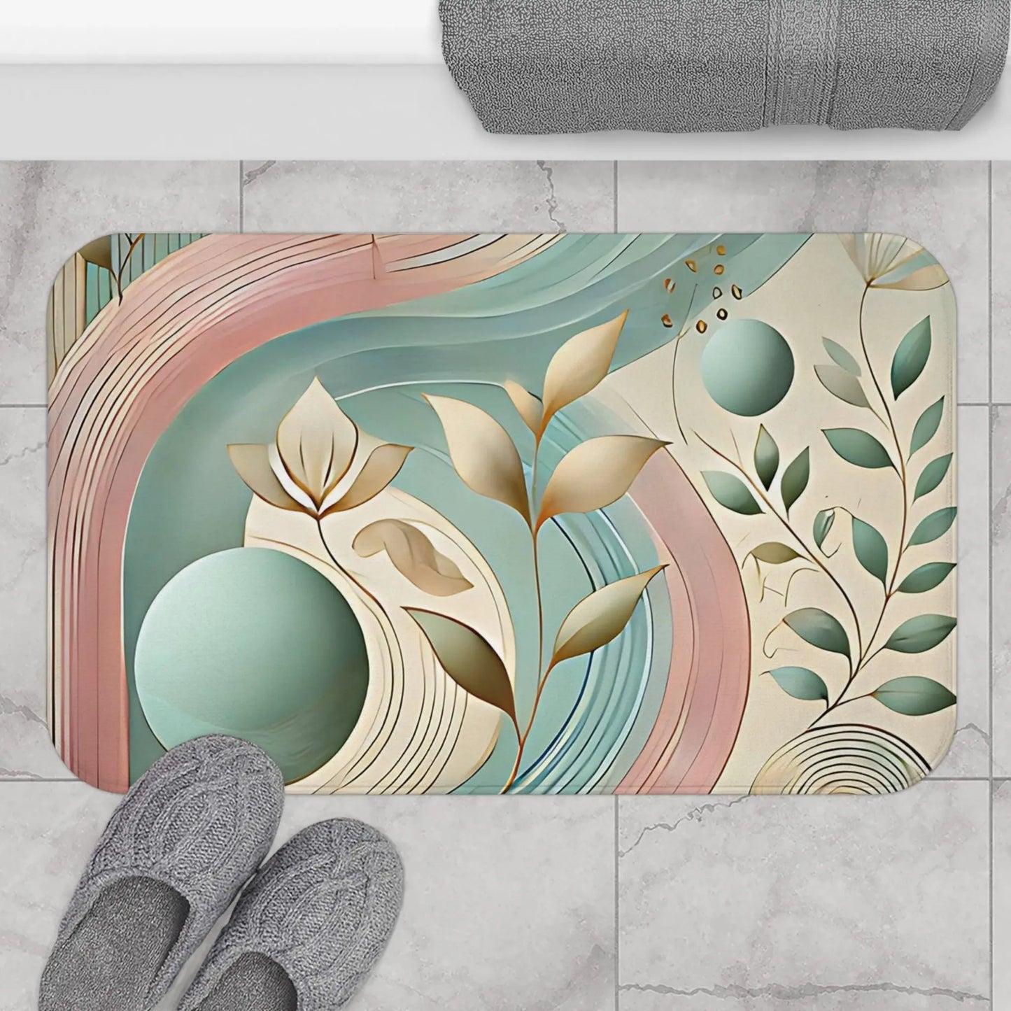 Bohemian Floral Bath Mat