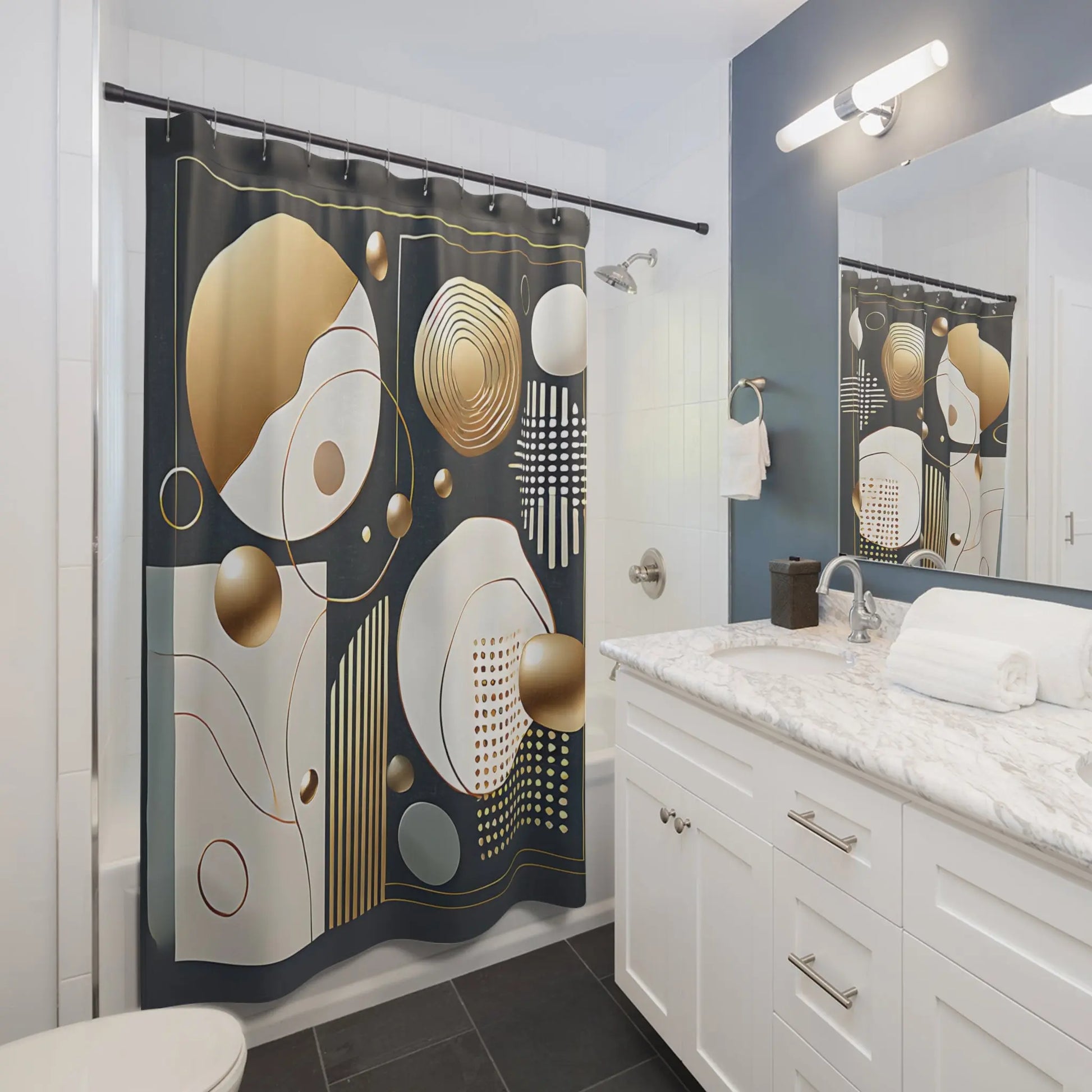 Modern Geometric Shower Curtain