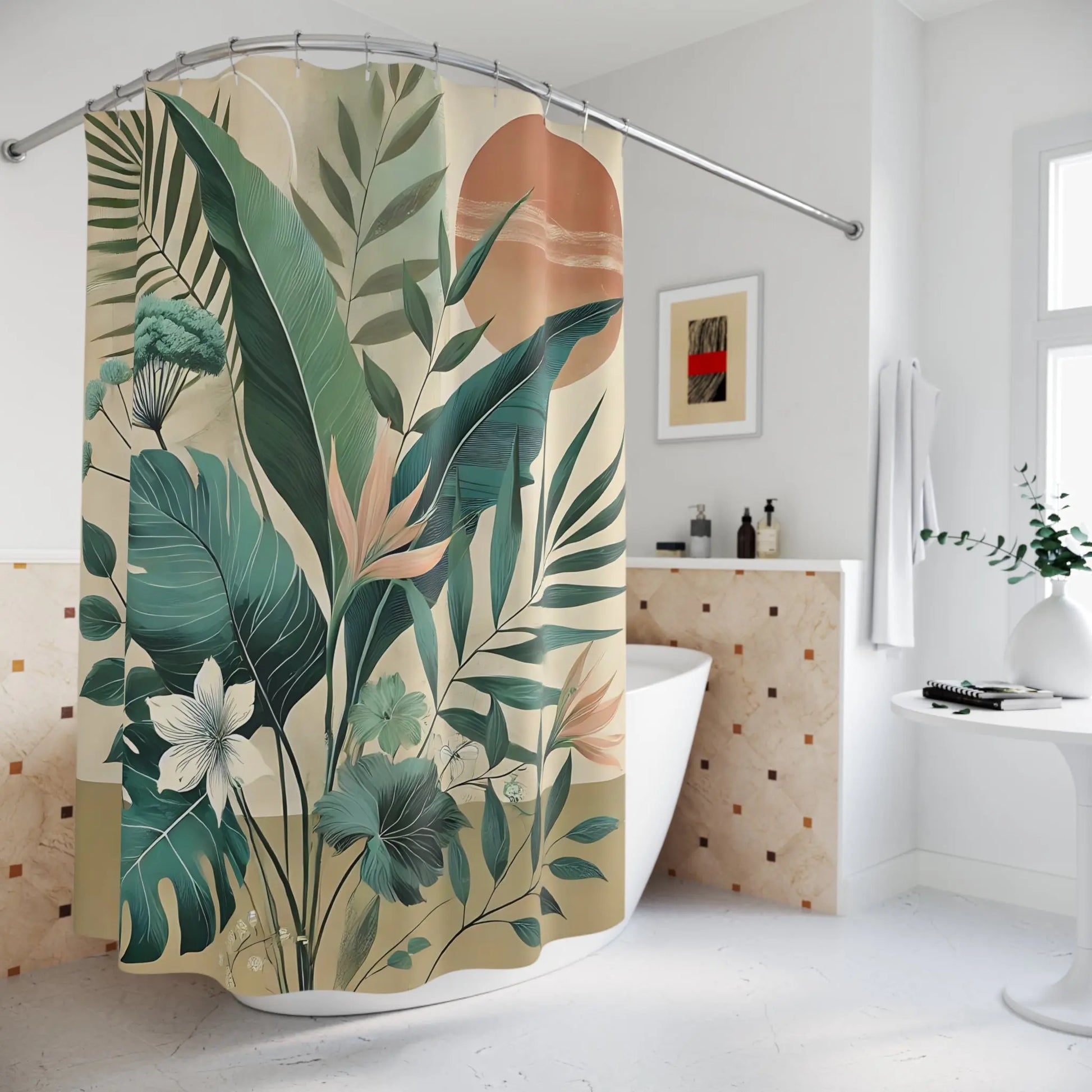 Tropical Leaf Shower Curtain