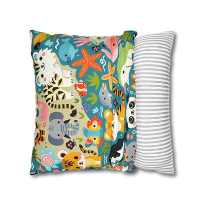 Whimsical Animal Pillow Cover