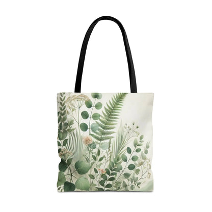 Green Botanical Ferns and Eucalyptus Tote Bag