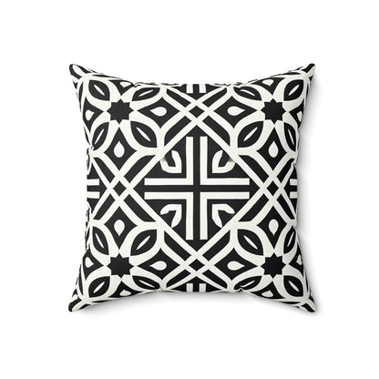 Modern Black and White Throw Pillow
