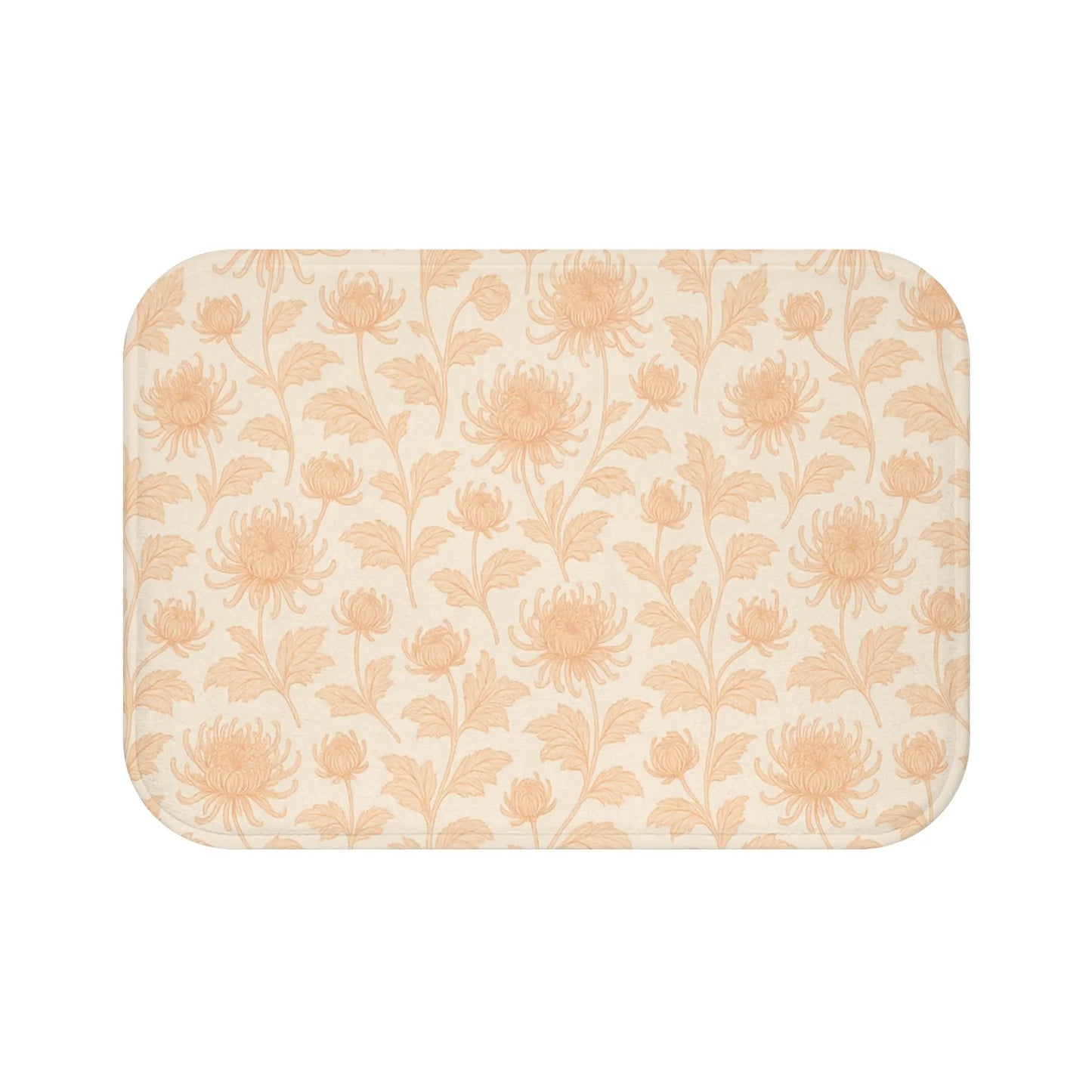 Peach Floral Bath Mat