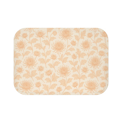 Peach Floral Bath Mat