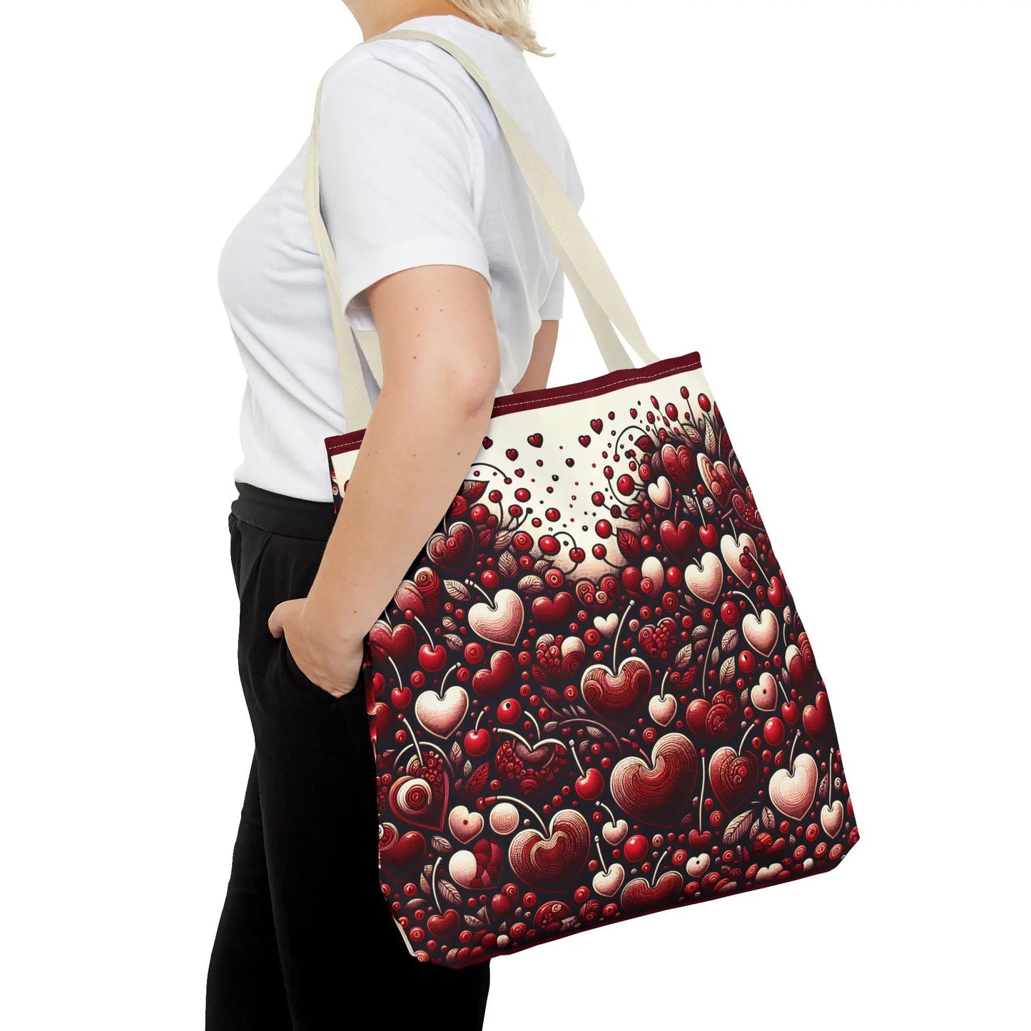 Cherry Hearts Tote Bag