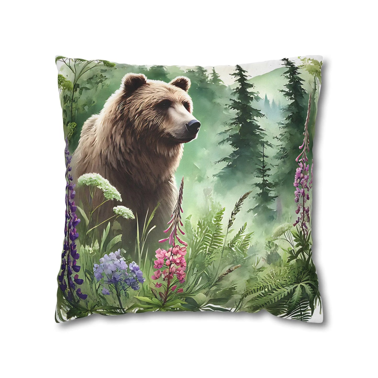 Bear Forest Decor Pillowcase