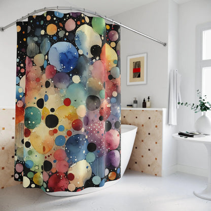 Watercolor Bubbles Shower Curtain