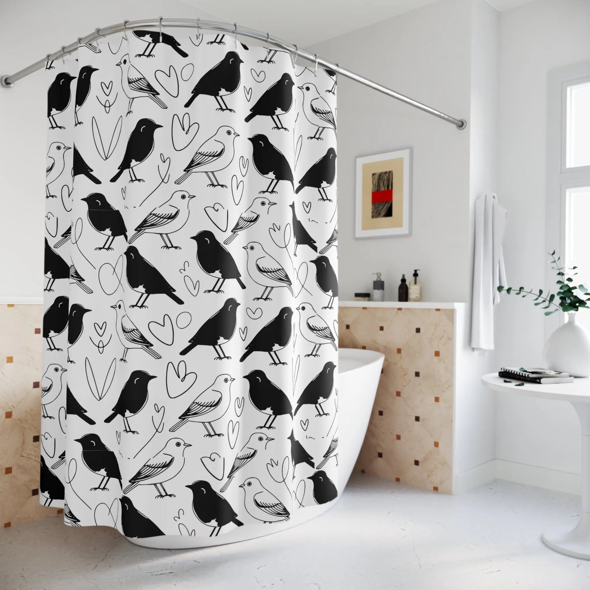 Charming Bird Patterns Shower Curtain