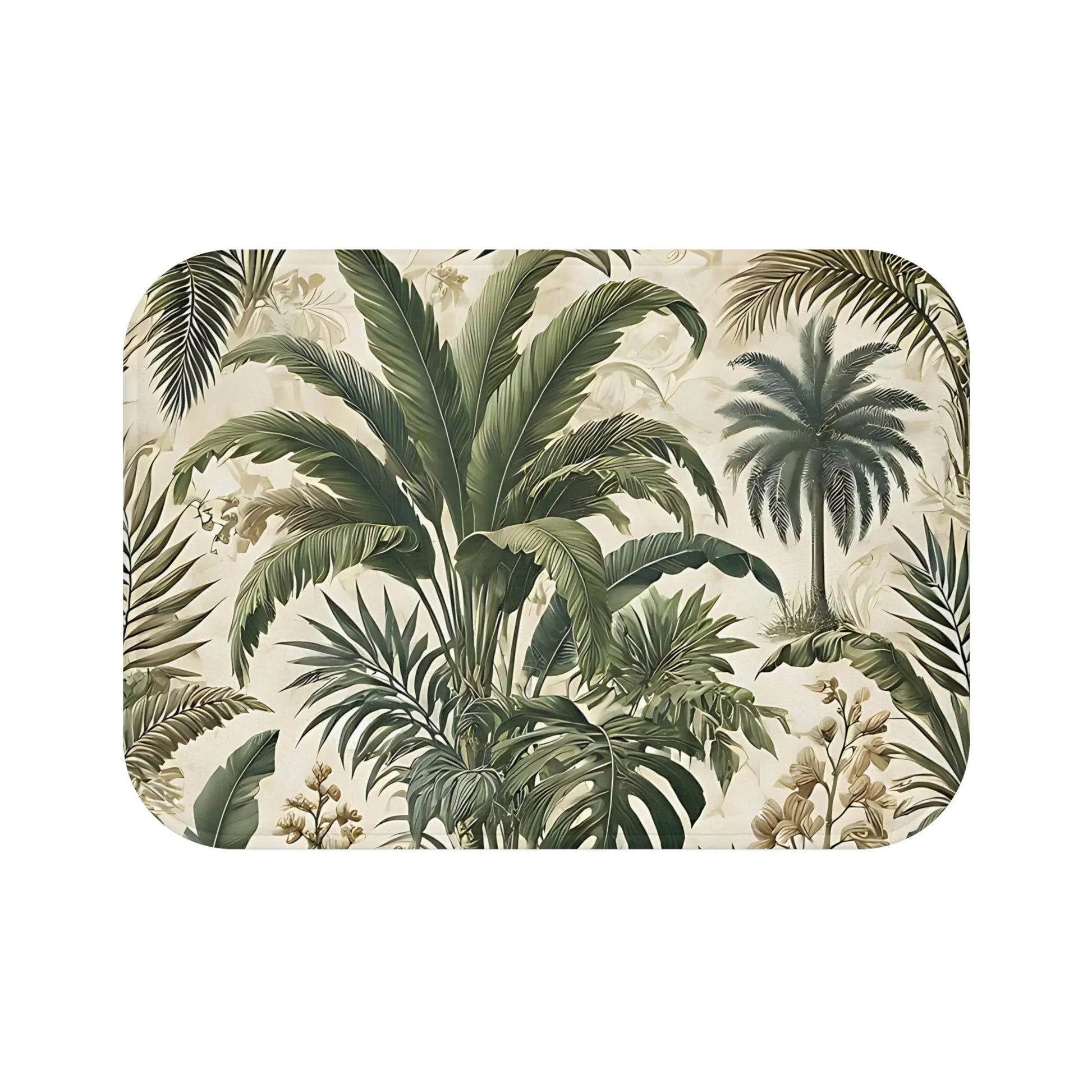 Tropical Oasis Bath Mat: Luxurious Botanical Decor