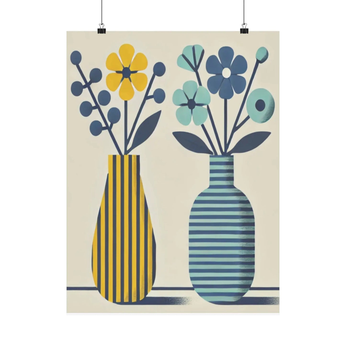 Botanical Flower Vases Art Prints