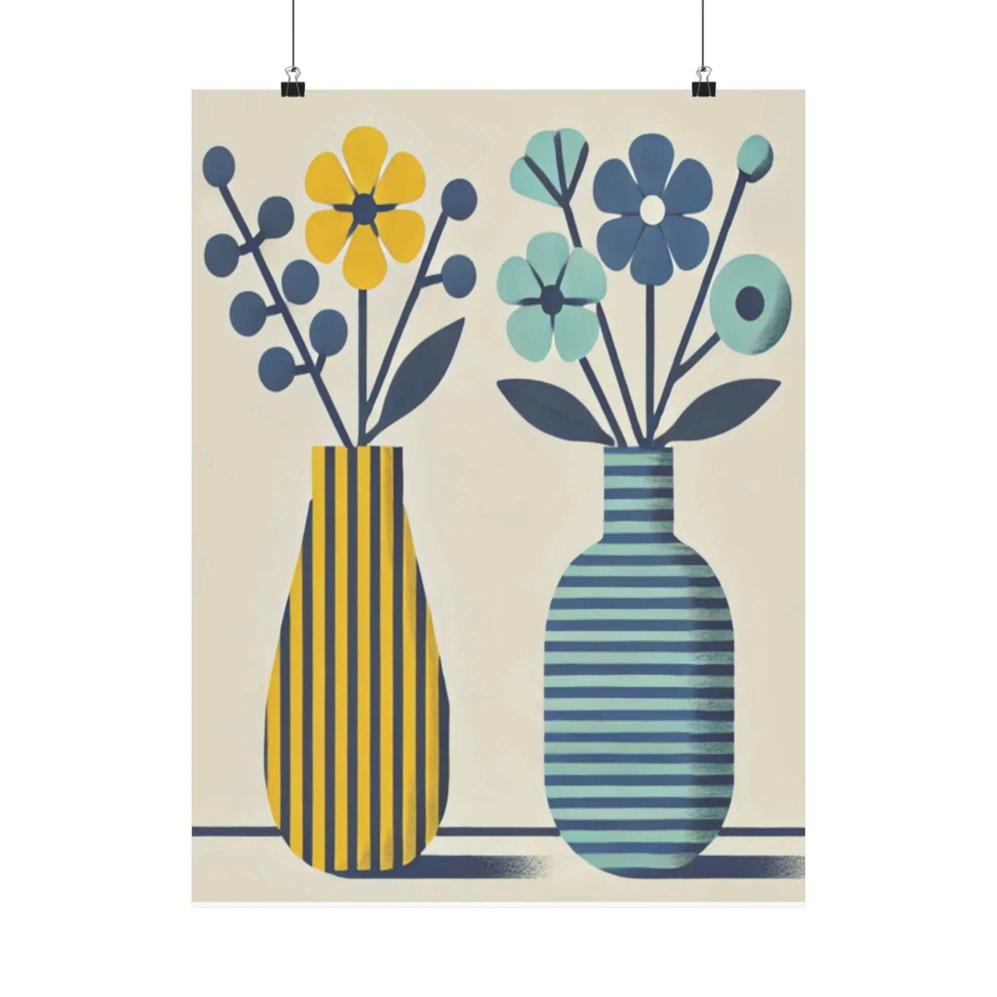 Botanical Flower Vases Art Prints