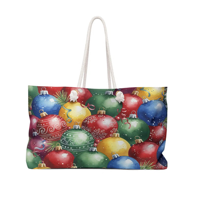 Colorful Christmas Ornaments Weekender Bag