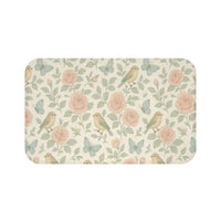 Botanical Birds and Roses Bath Mat
