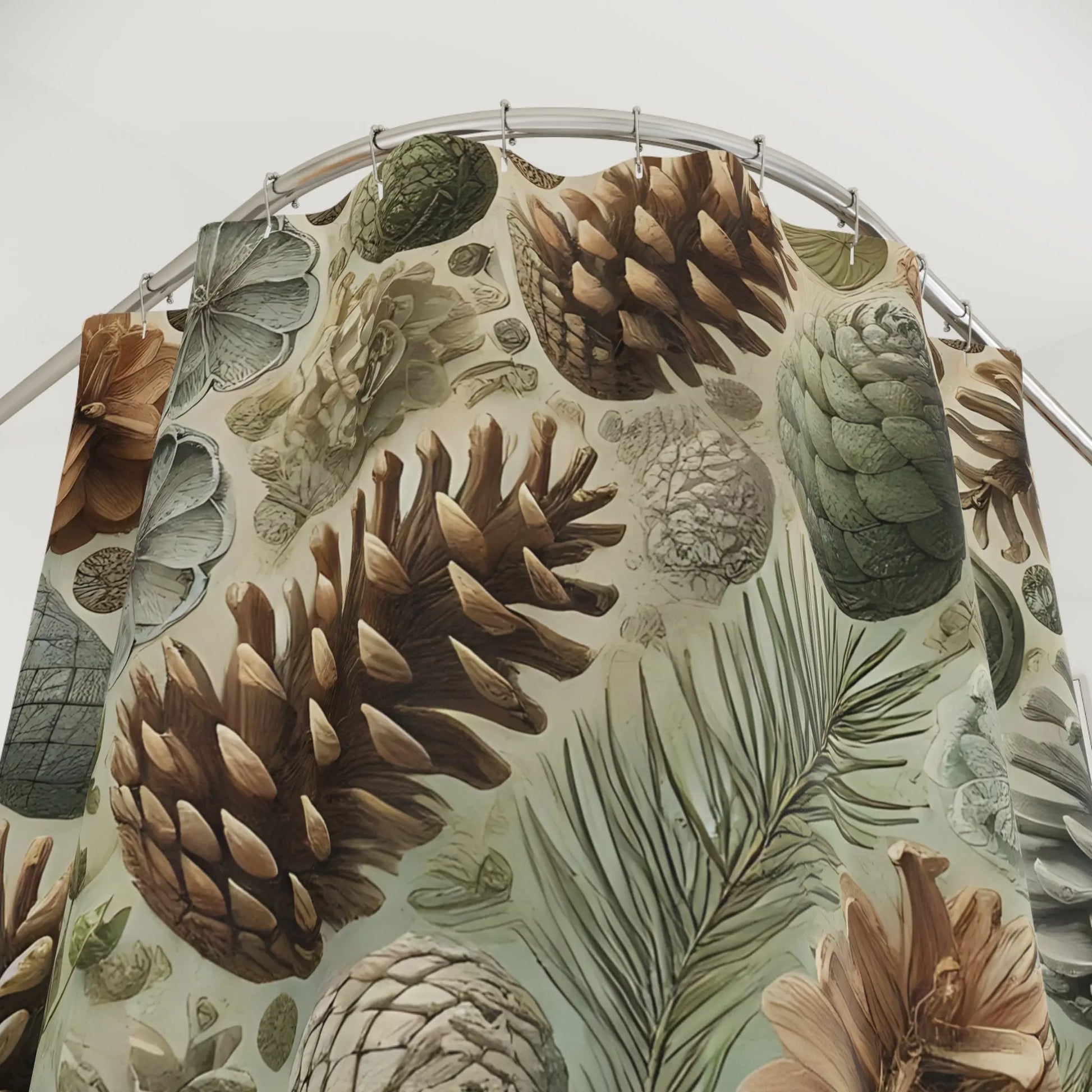 Farmhouse Pine Cone Shower Curtain