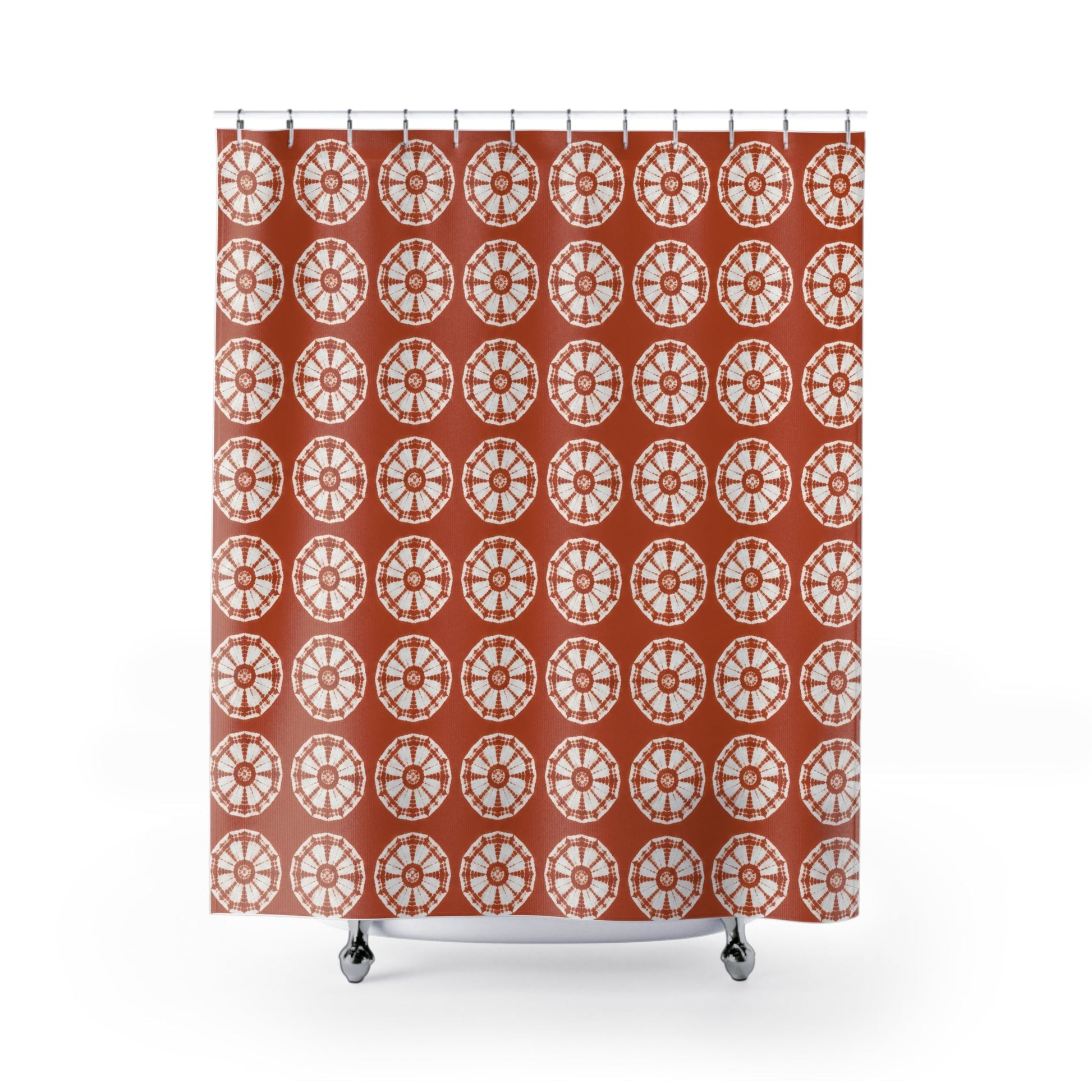 Japanese Shibori Terracotta Shower Curtain