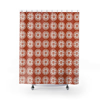 Japanese Shibori Terracotta Shower Curtain