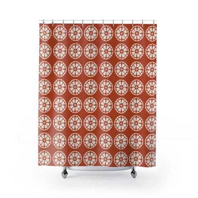 Japanese Shibori Terracotta Shower Curtain