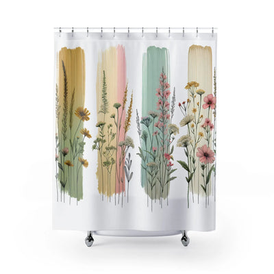 Botanical Brush Stroke Design Shower Curtain