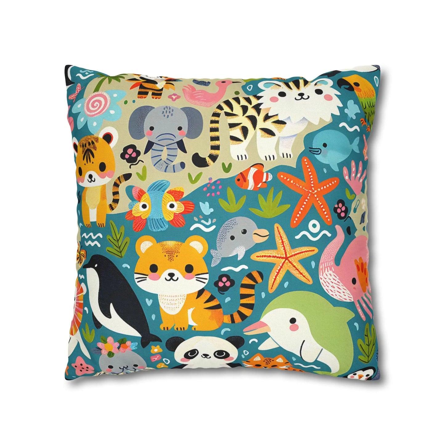 Whimsical Animal Pillow Cover