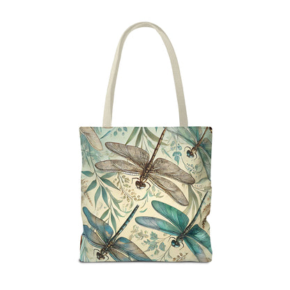 Vintage Teal Dragonfly Tote Bag