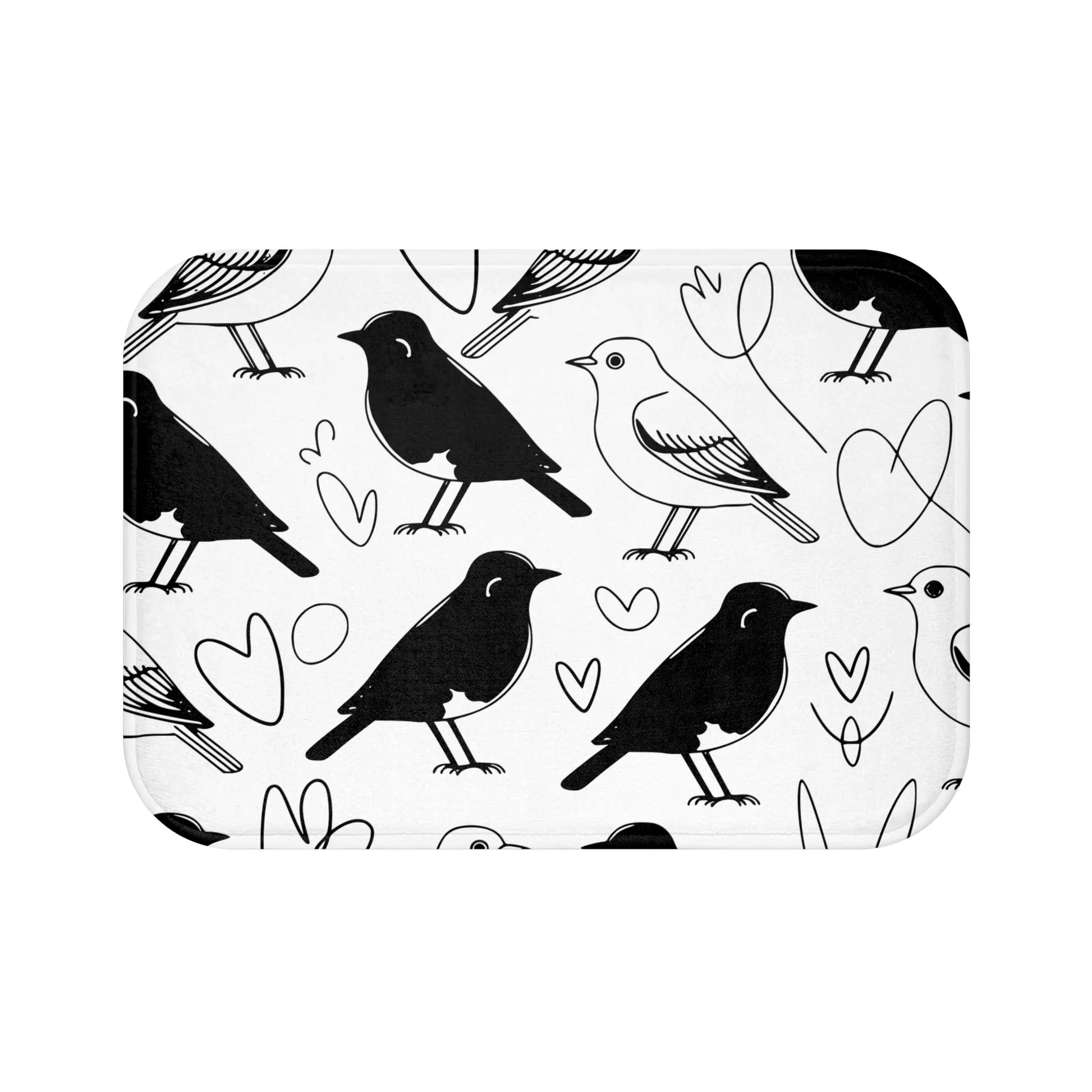 Chic Bird Print Bath Mat
