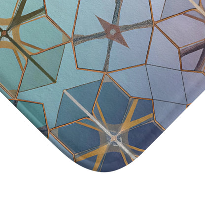 Geometric Moroccan Tile Bath Mat
