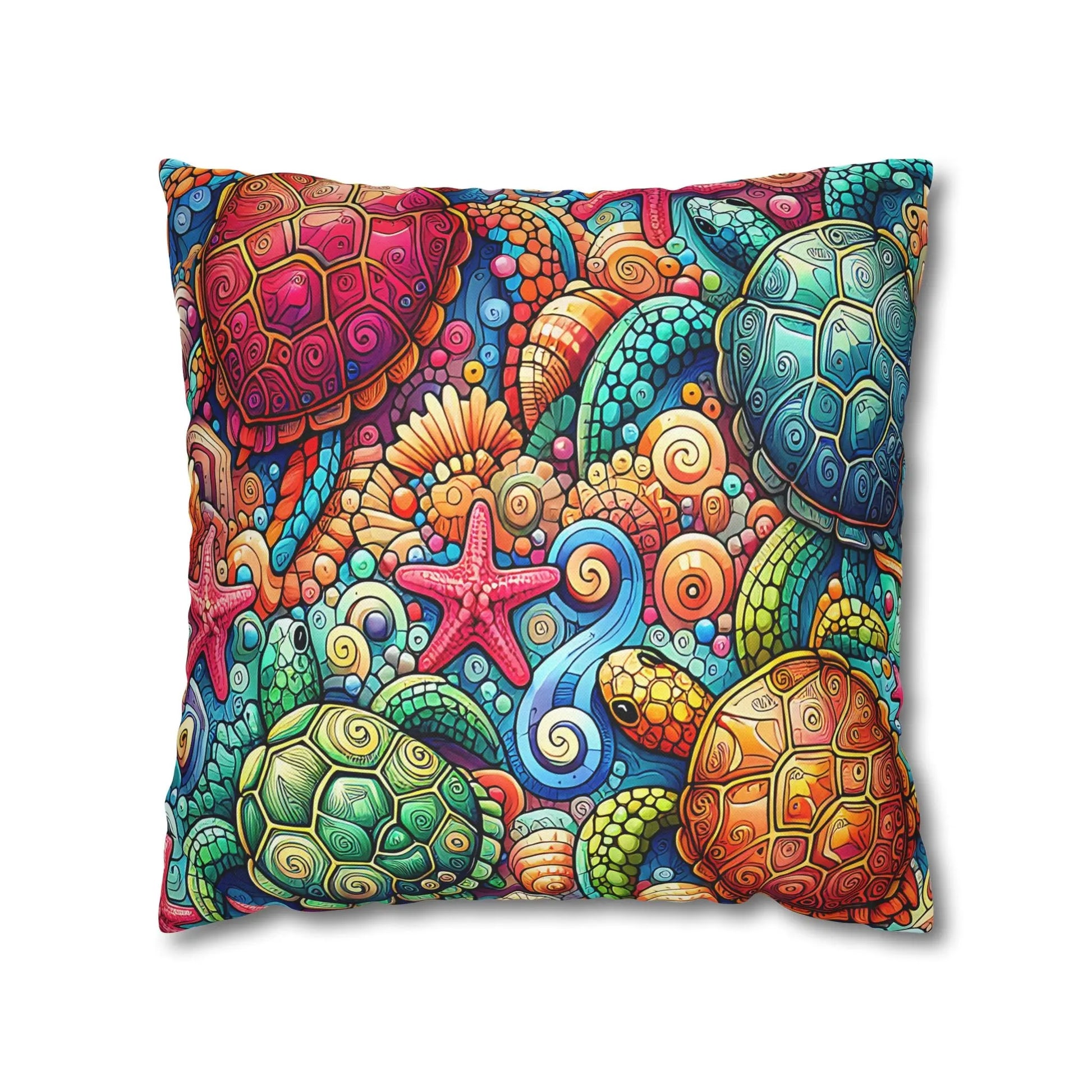 Colorful Turtle Decor Pillowcase