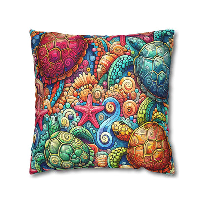 Colorful Turtle Decor Pillowcase
