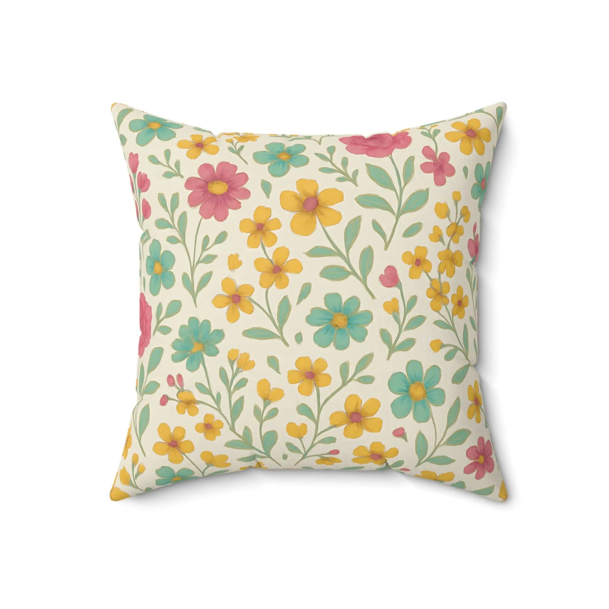 Cheerful Floral Decor Pillow