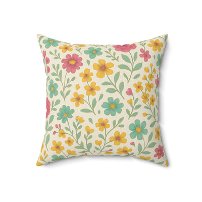 Cheerful Floral Decor Pillow