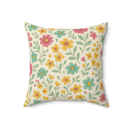 Cheerful Floral Decor Pillow