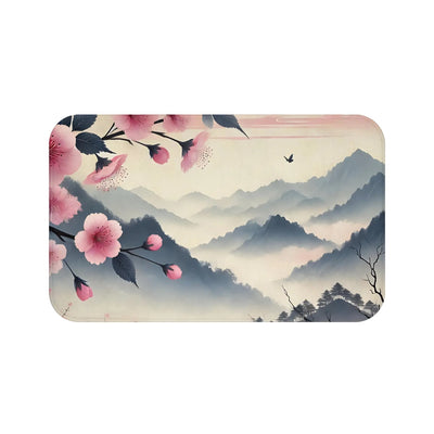 Cherry Blossom Mountain Bath Mat