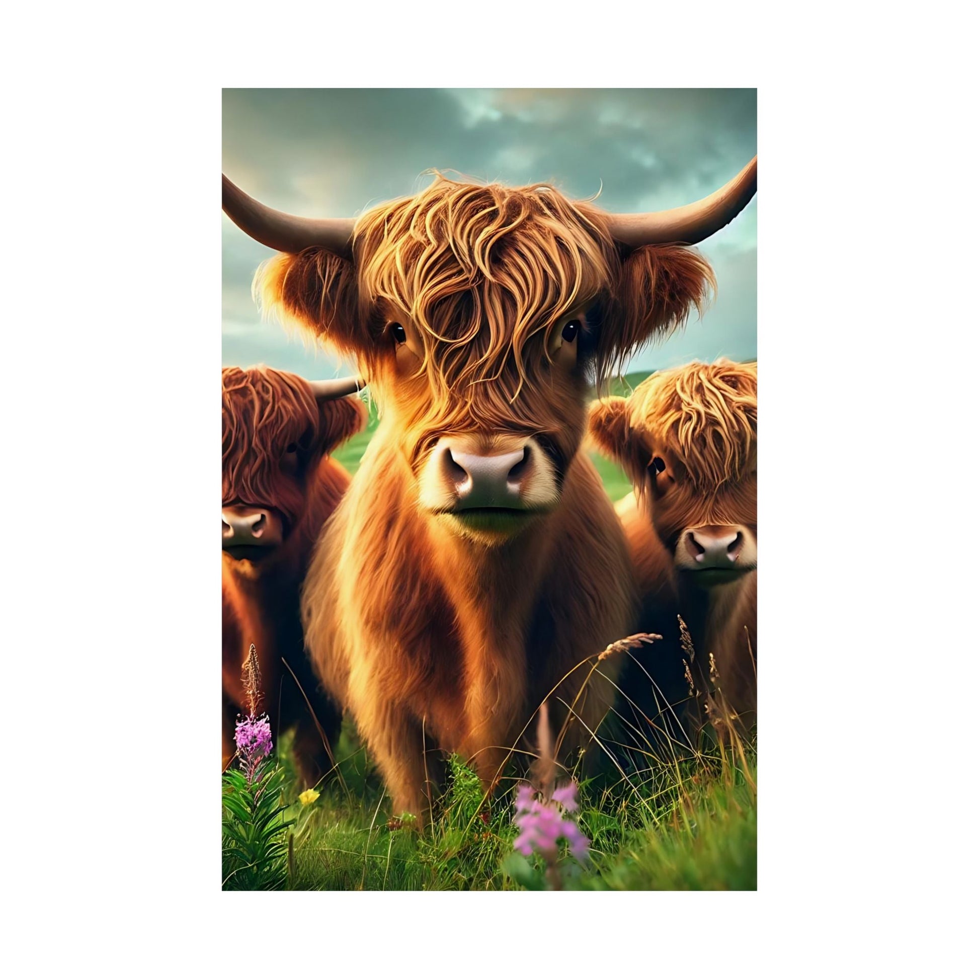 Highland Cow Matte Vertical Posters